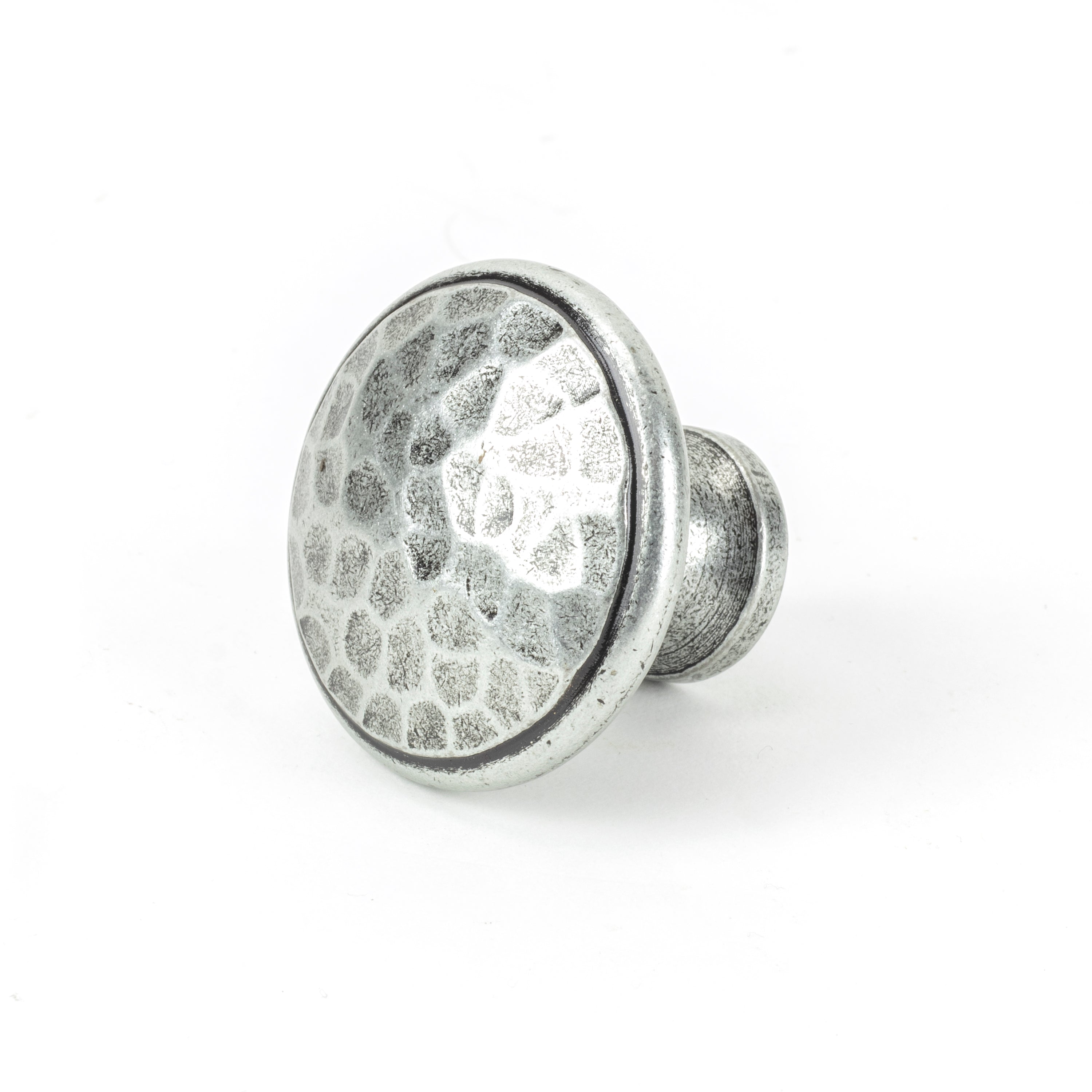 Pewter Hammered Cabinet Knob - Large | From The Anvil-Cabinet Knobs-Yester Home
