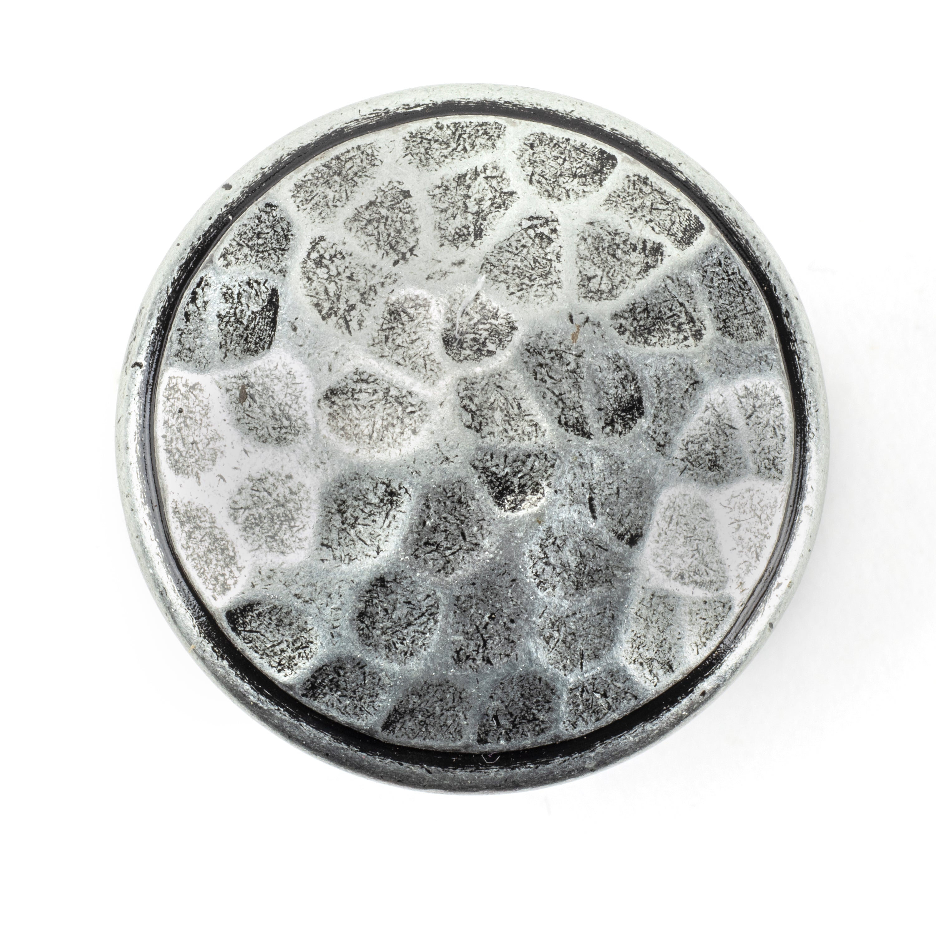 Pewter Hammered Cabinet Knob - Large | From The Anvil-Cabinet Knobs-Yester Home