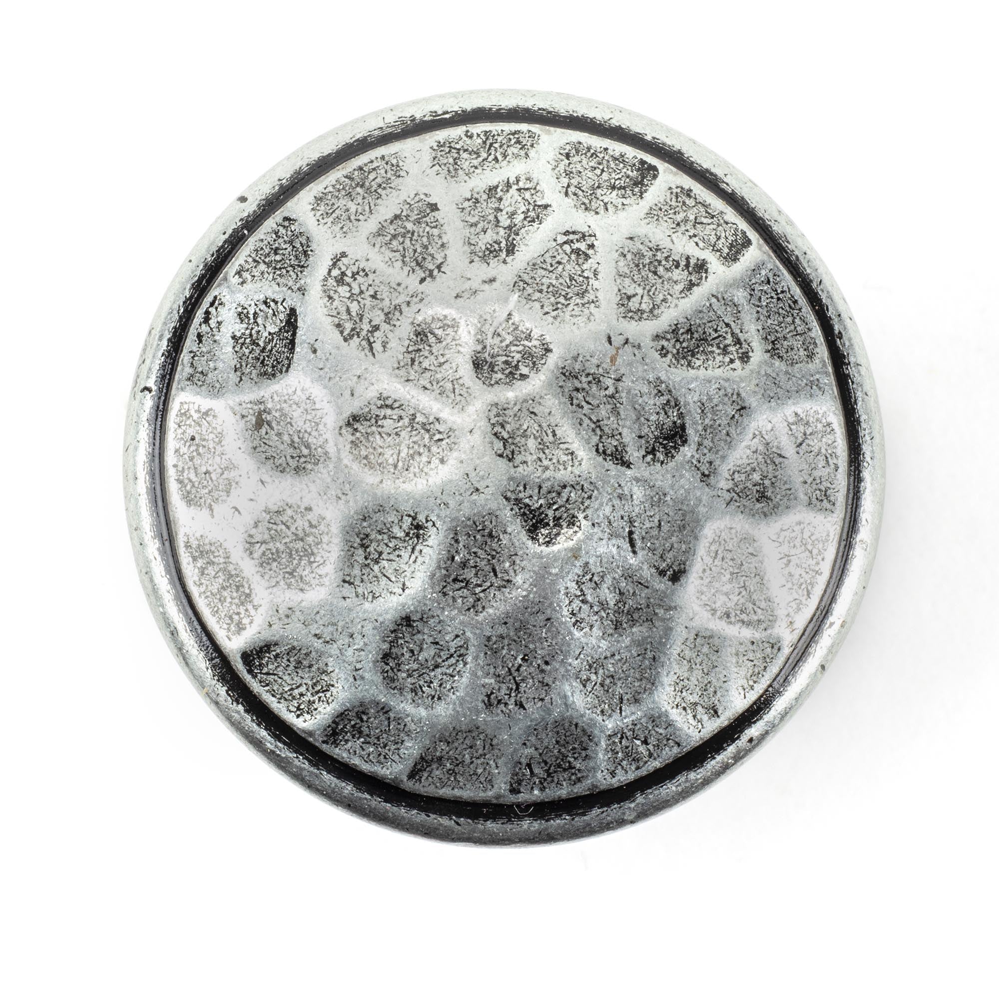 Pewter Hammered Cabinet Knob - Large | From The Anvil - Cabinet Knobs - From The Anvil - Yester Home