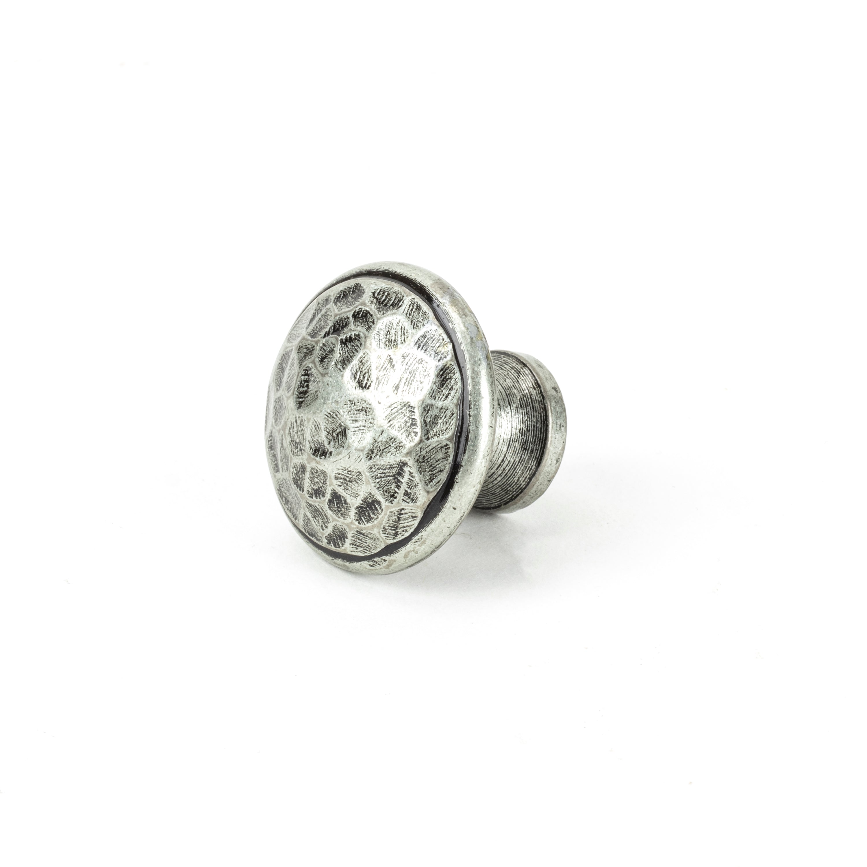 Pewter Hammered Cabinet Knob - Medium | From The Anvil-Cabinet Knobs-Yester Home