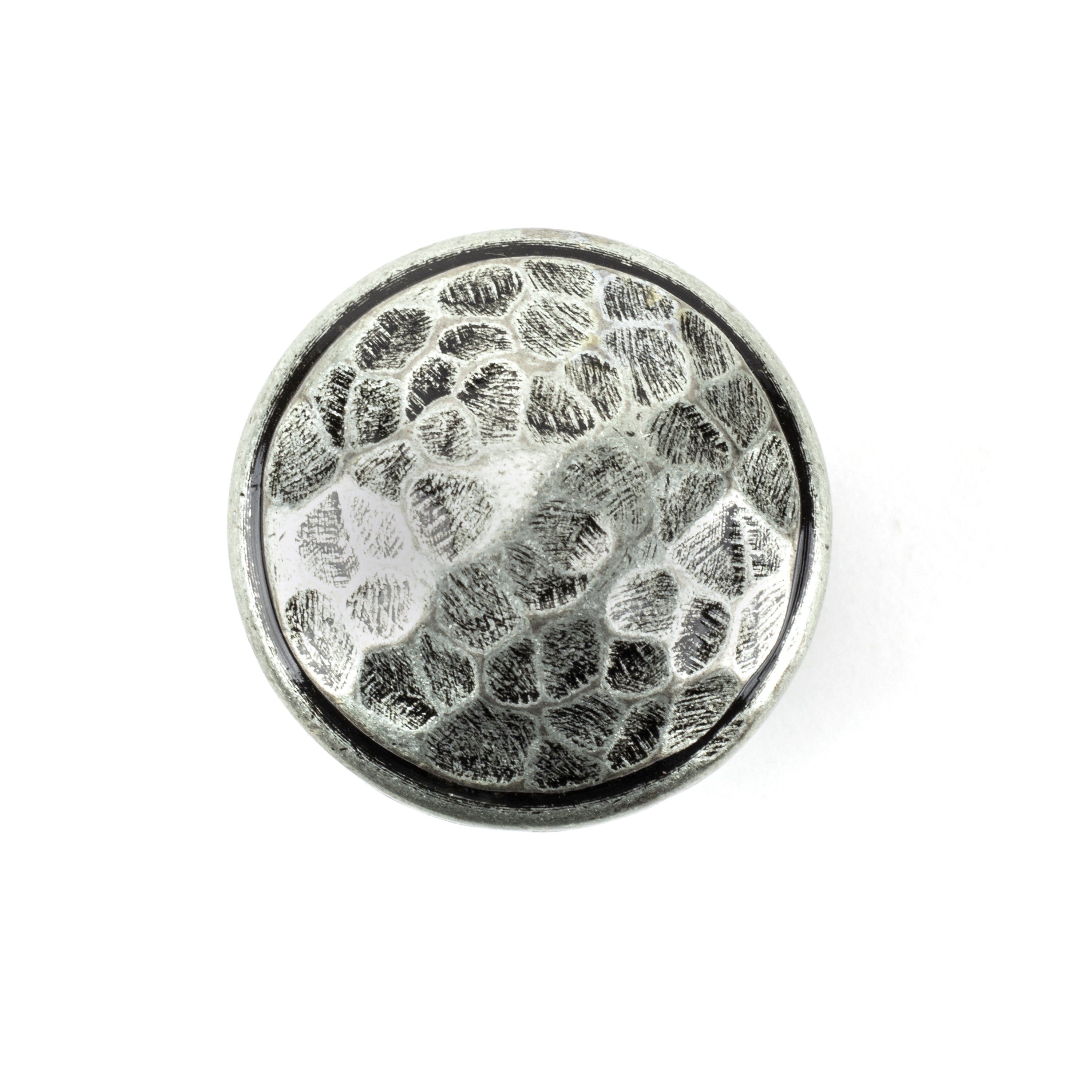 Pewter Hammered Cabinet Knob - Medium | From The Anvil-Cabinet Knobs-Yester Home