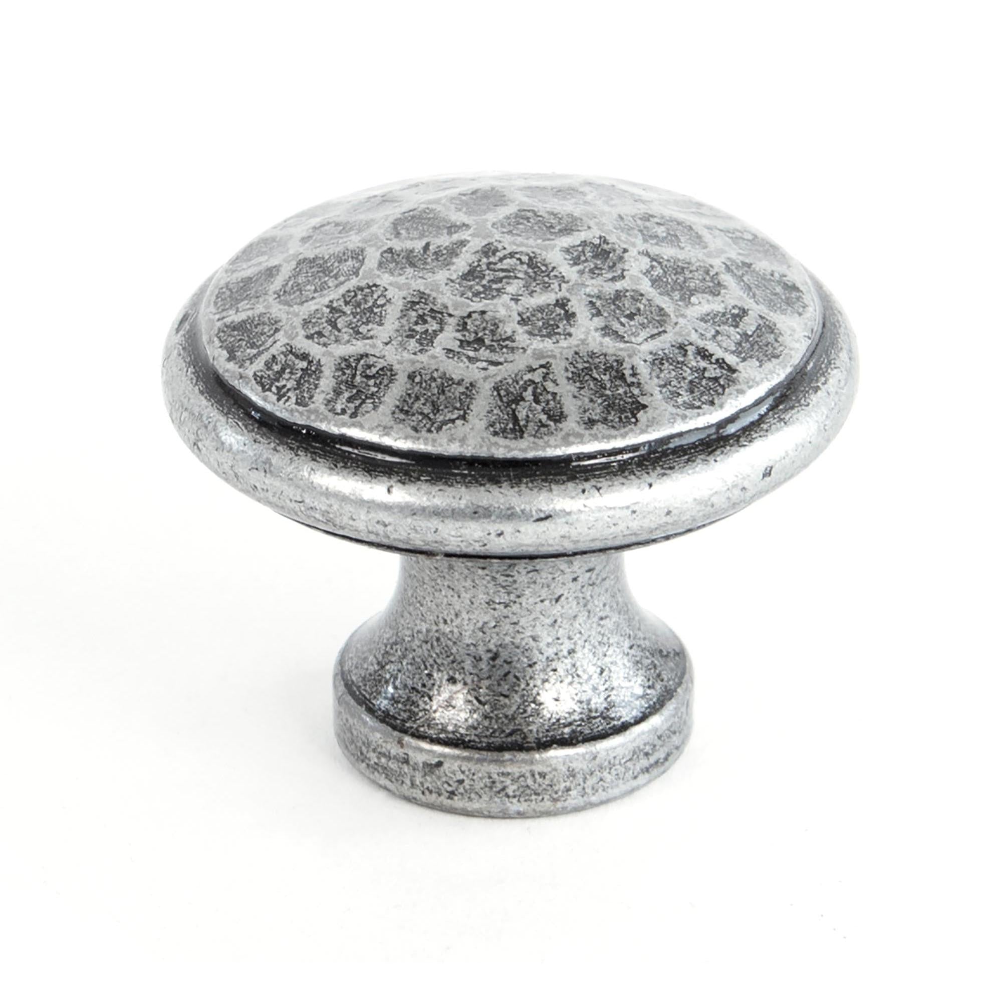 Pewter Hammered Cabinet Knob - Medium | From The Anvil - Cabinet Knobs - From The Anvil - Yester Home
