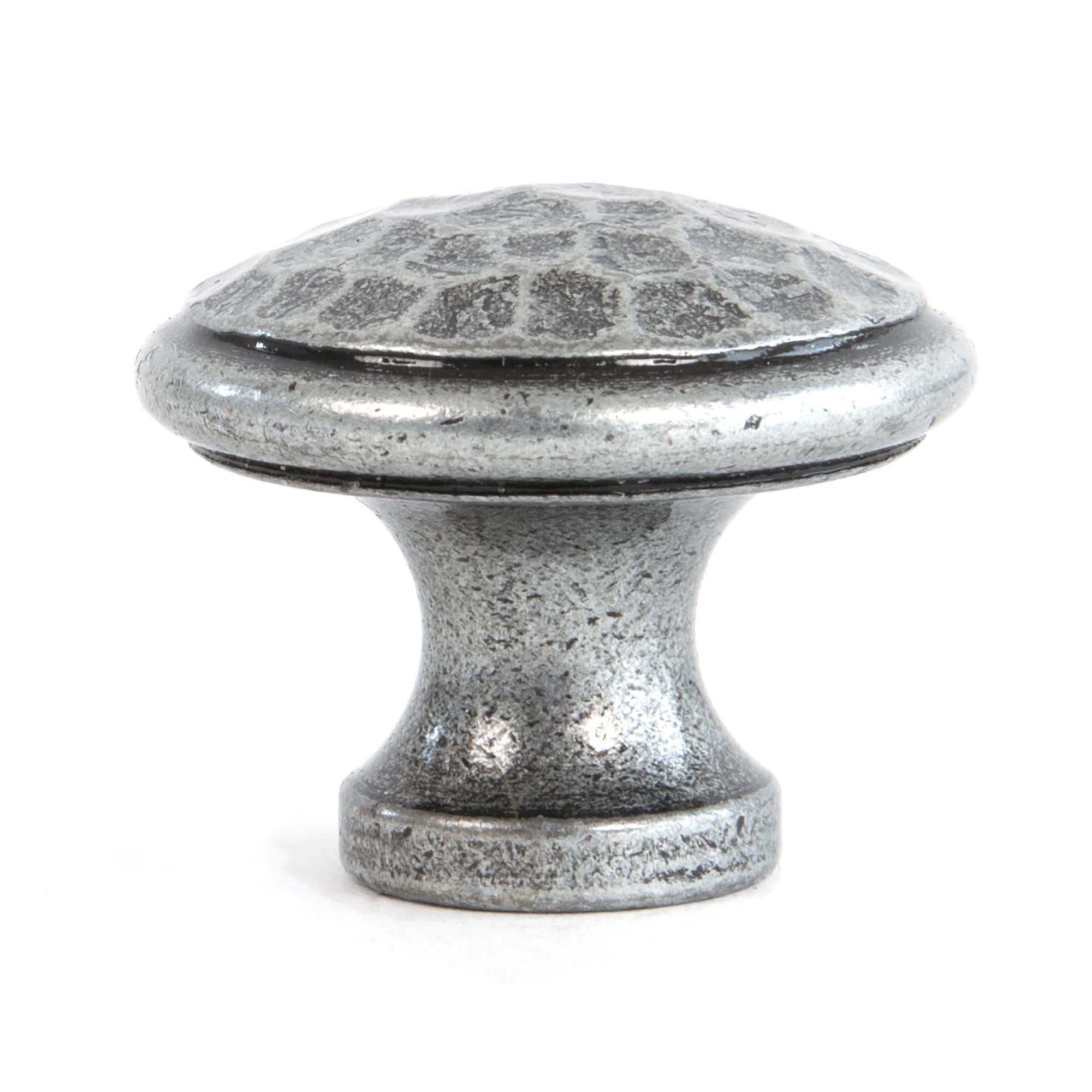 Pewter Hammered Cabinet Knob - Medium | From The Anvil - Cabinet Knobs - From The Anvil - Yester Home