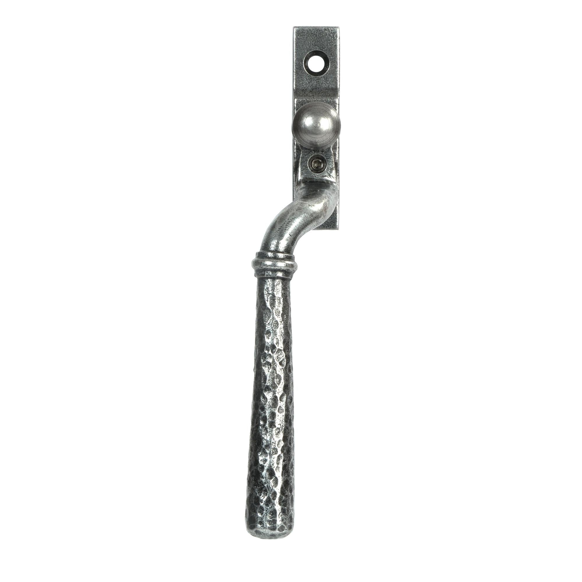 Pewter Hammered Newbury Espag - LH | From The Anvil - Espag. Fasteners - From The Anvil - Yester Home