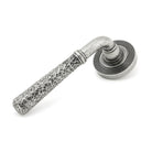 Pewter Hammered Newbury Lever on Rose Set (Beehive) | From The Anvil - Concealed - From The Anvil - Yester Home