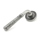 Pewter Hammered Newbury Lever on Rose Set (Beehive) | From The Anvil-Concealed-Yester Home