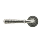 Pewter Hammered Newbury Lever on Rose Set (Plain) | From The Anvil - Concealed - From The Anvil - Yester Home