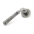 Pewter Hammered Newbury Lever on Rose Set (Plain) - Unsprung | From The Anvil - Concealed - From The Anvil - Yester Home