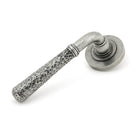 Pewter Hammered Newbury Lever on Rose Set (Plain) - Unsprung | From The Anvil-Concealed-Yester Home