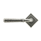 Pewter Hammered Newbury Lever on Rose Set (Square) | From The Anvil - Concealed - From The Anvil - Yester Home