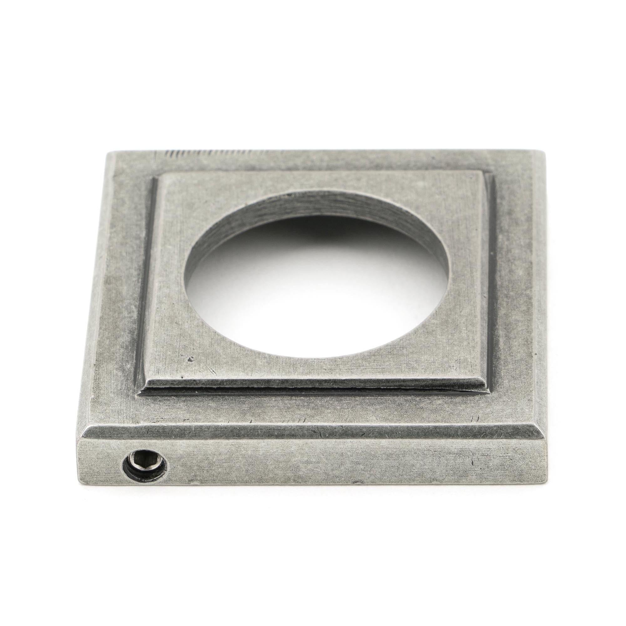 Pewter Hammered Newbury Lever on Rose Set (Square) | From The Anvil - Concealed - From The Anvil - Yester Home