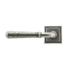 Pewter Hammered Newbury Lever on Rose Set (Square) | From The Anvil-Concealed-Yester Home