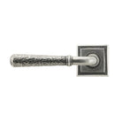Pewter Hammered Newbury Lever on Rose Set (Square) - Unsprung | From The Anvil - Concealed - From The Anvil - Yester Home