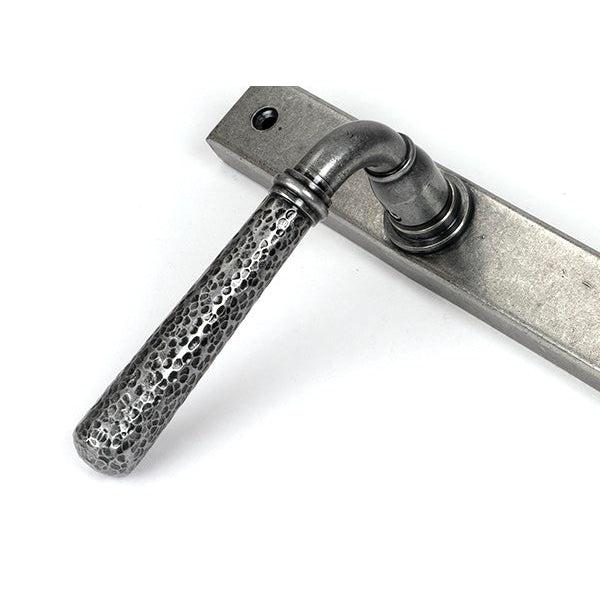 Pewter Hammered Newbury Slimline Espag. Lock Set | From The Anvil-Espagnolette-Yester Home