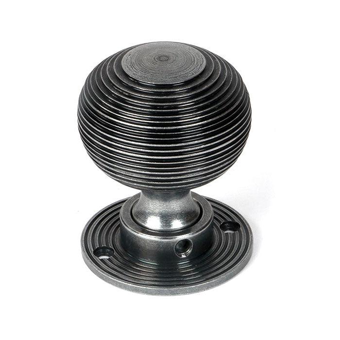 Pewter Heavy Beehive Mortice/Rim Knob Set | From The Anvil-Mortice Knobs-Yester Home