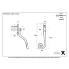 Pewter Large 16mm Monkeytail Espag - LH | From The Anvil-Espag. Fasteners-Yester Home