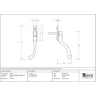 Pewter Large 16mm Peardrop Espag - LH | From The Anvil - Espag. Fasteners - From The Anvil - Yester Home