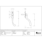 Pewter Large 16mm Peardrop Espag - RH | From The Anvil - Espag. Fasteners - From The Anvil - Yester Home