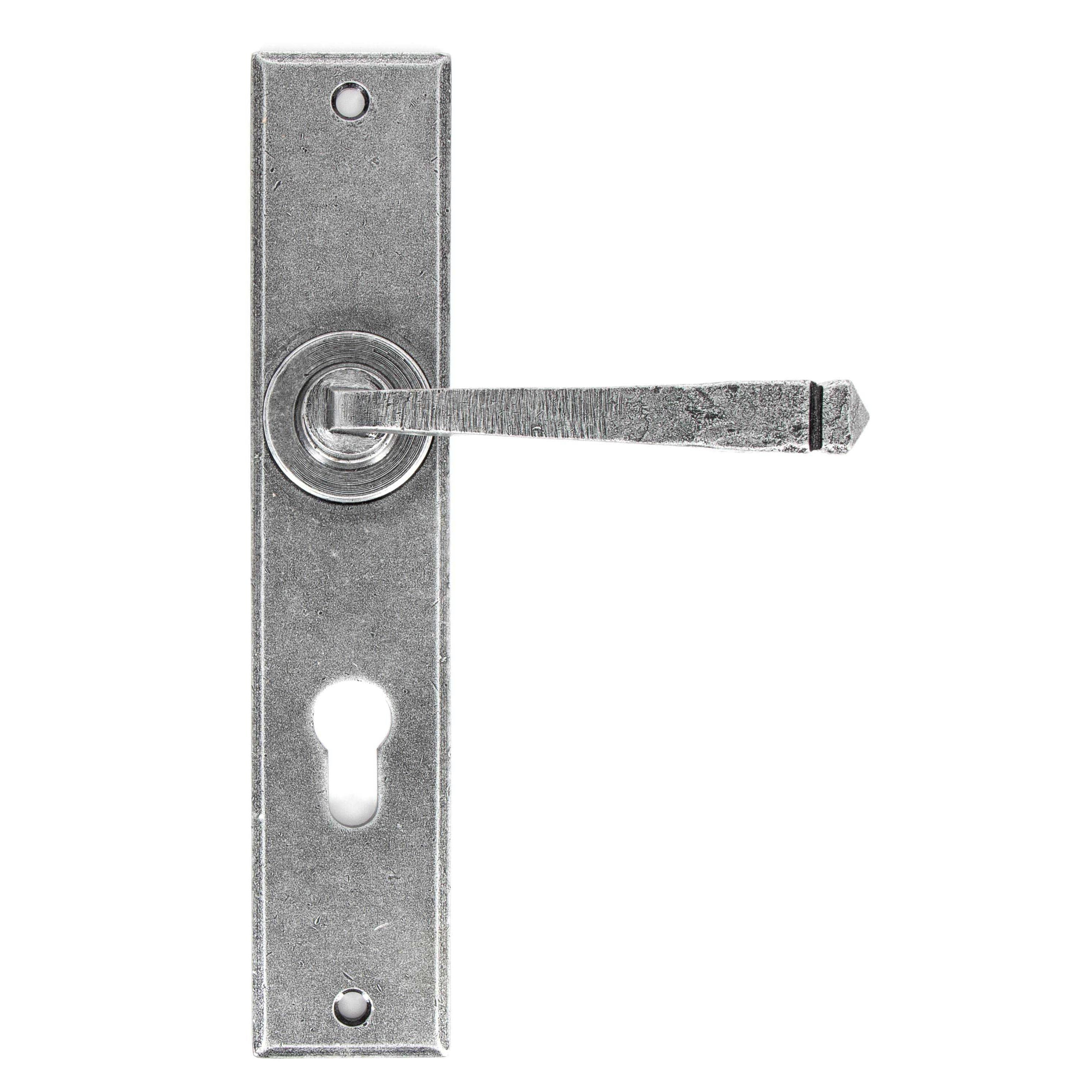 Pewter Large Avon 72mm Centre Euro Lock Set | From The Anvil - Lever Euro - From The Anvil - Yester Home