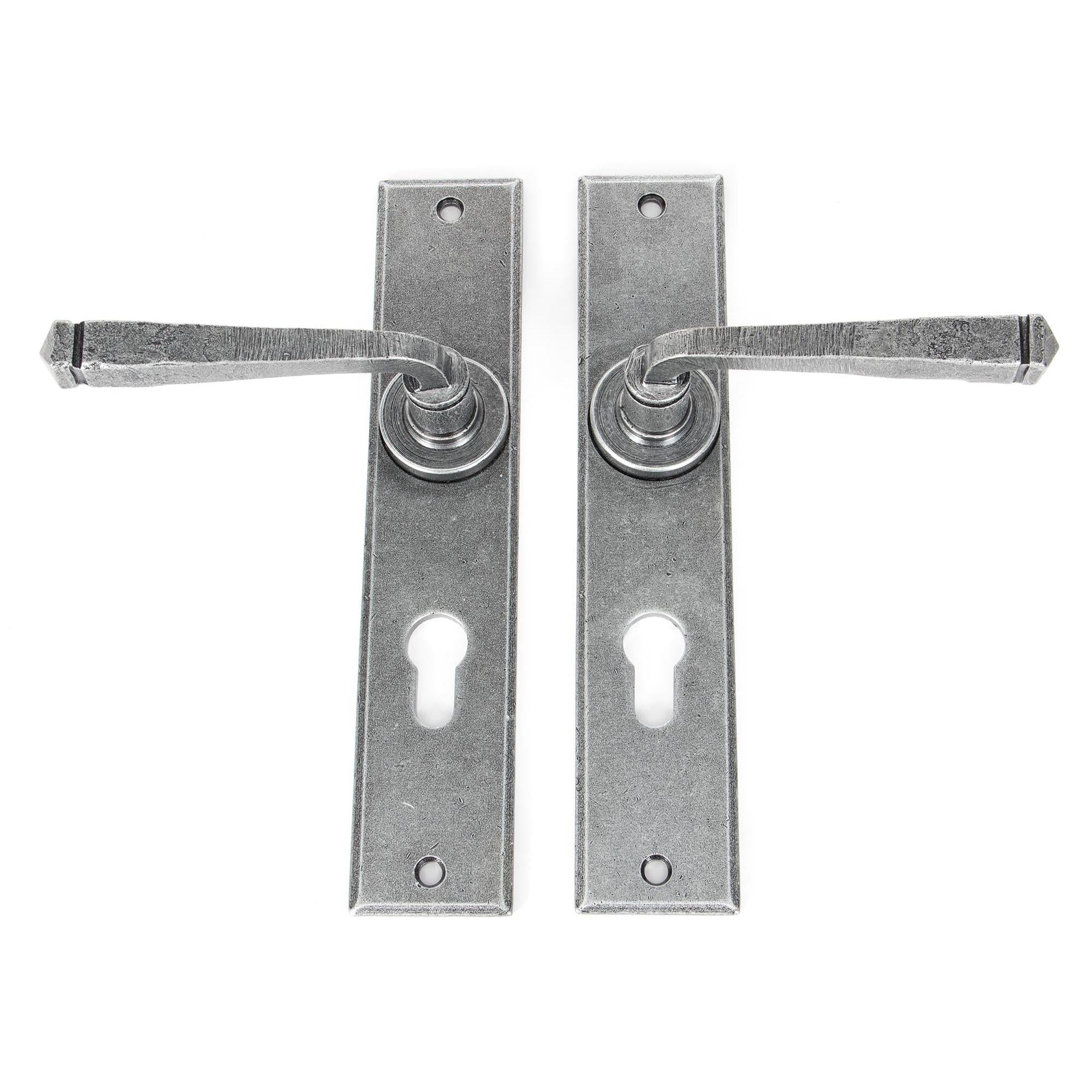 Pewter Large Avon 72mm Centre Euro Lock Set | From The Anvil - Lever Euro - From The Anvil - Yester Home