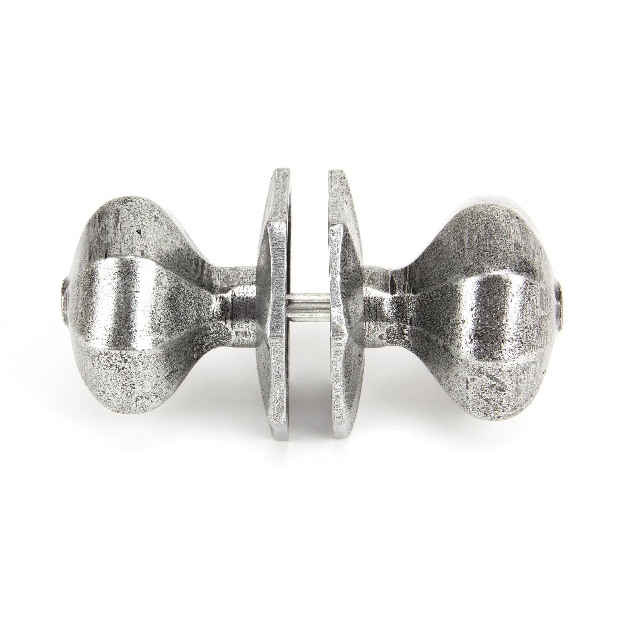 Pewter Large Octagonal Mortice/Rim Knob Set | From The Anvil - Mortice Knobs - From The Anvil - Yester Home