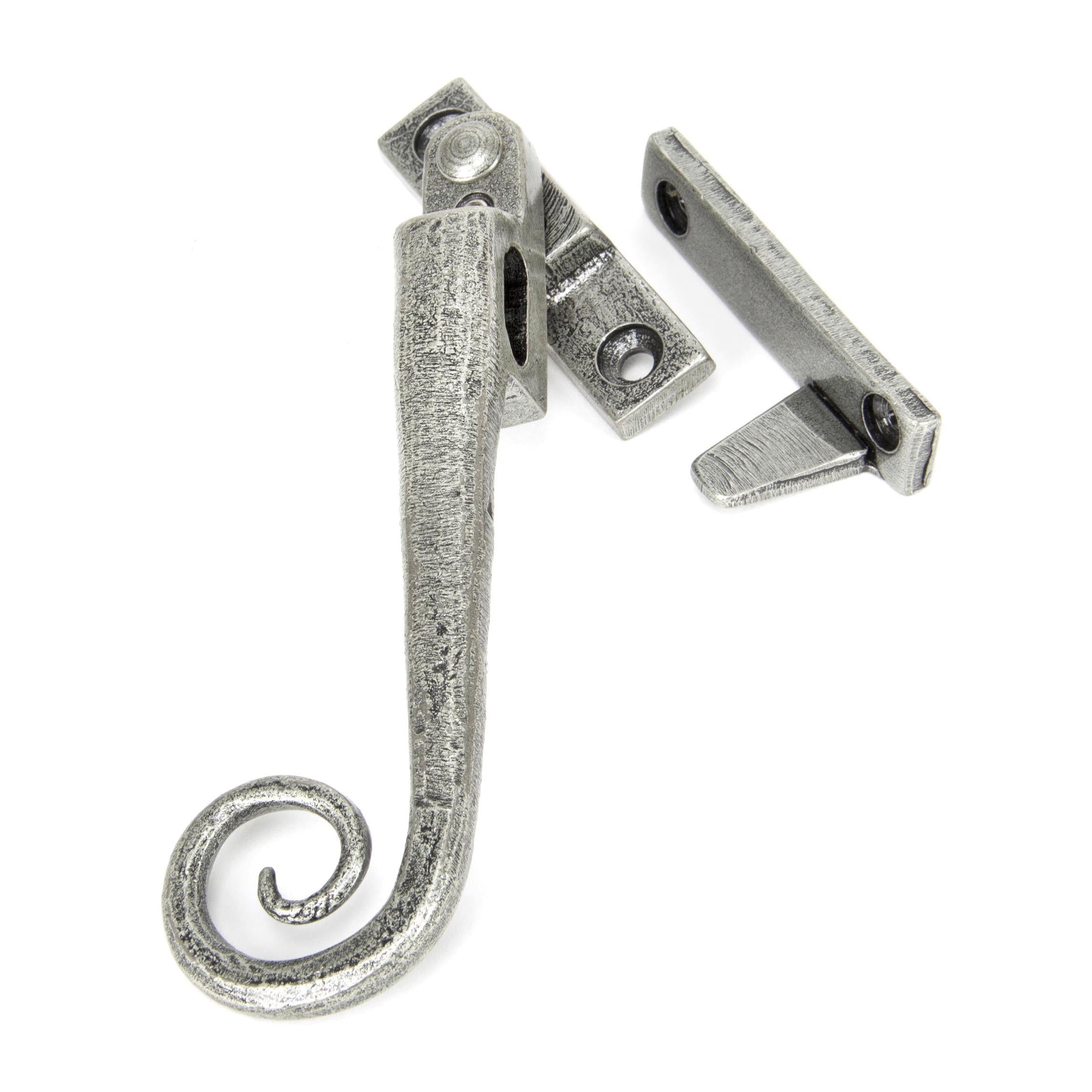 Pewter Locking Night-Vent Monkeytail Fastener - LH | From The Anvil - Night-Vent Fasteners - From The Anvil - Yester Home