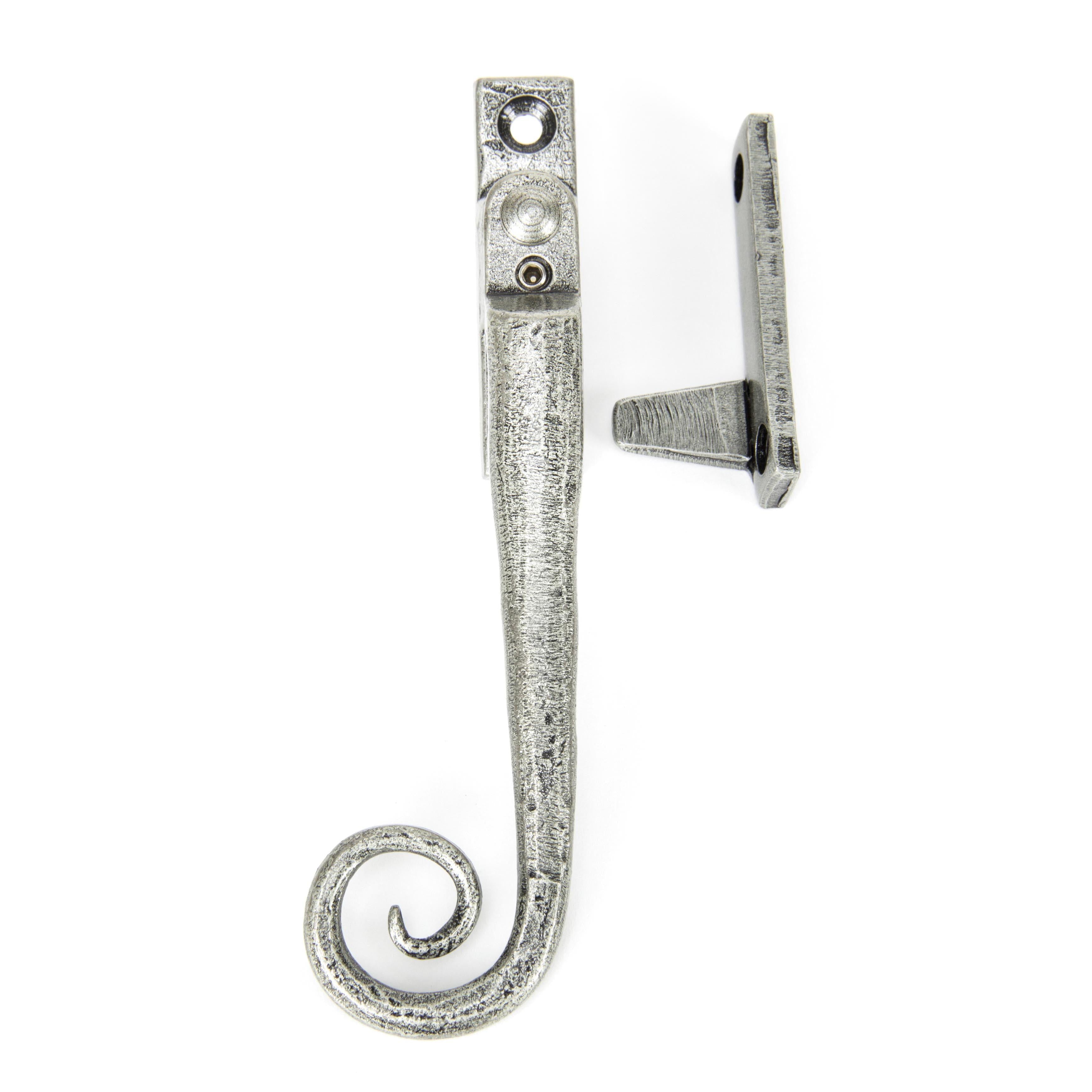 Pewter Locking Night-Vent Monkeytail Fastener - LH | From The Anvil - Night-Vent Fasteners - From The Anvil - Yester Home