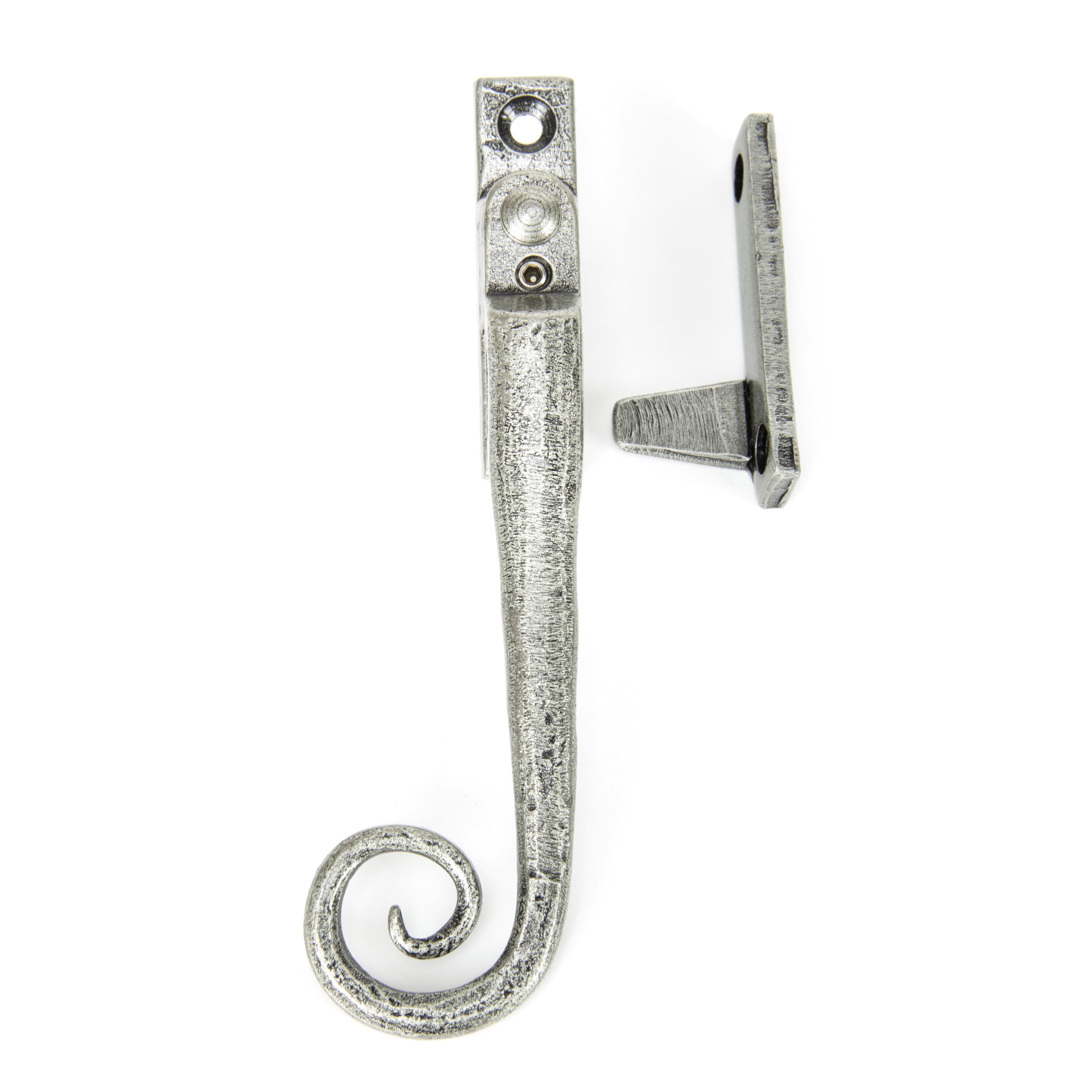 Pewter Locking Night-Vent Monkeytail Fastener - LH | From The Anvil-Night-Vent Fasteners-Yester Home