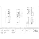 Pewter Locking Night-Vent Regency Fastener | From The Anvil - Night-Vent Fasteners - From The Anvil - Yester Home