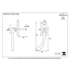 Pewter Locking Peardrop Espag - LH | From The Anvil-Espag. Fasteners-Yester Home