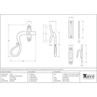 Pewter Locking Shepherd's Crook Fastener - LH | From The Anvil-Locking Fasteners-Yester Home