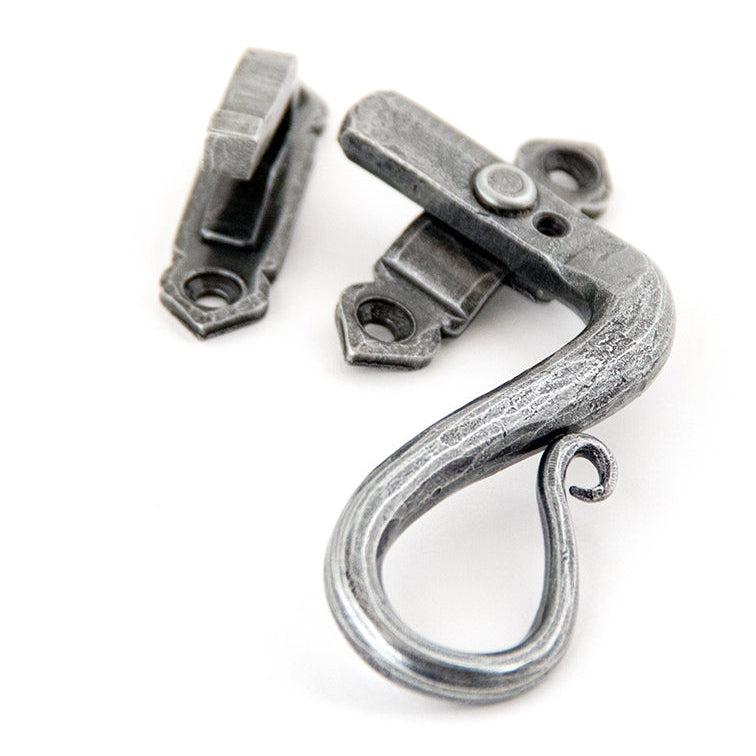 Pewter Locking Shepherd's Crook Fastener - RH | From The Anvil-Locking Fasteners-Yester Home