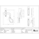 Pewter Locking Shepherd's Crook Fastener - RH | From The Anvil-Locking Fasteners-Yester Home