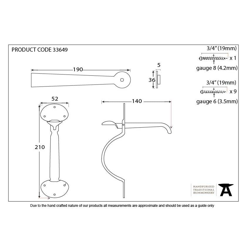 Pewter Medium Bean Thumblatch | From The Anvil-Thumblatches-Yester Home