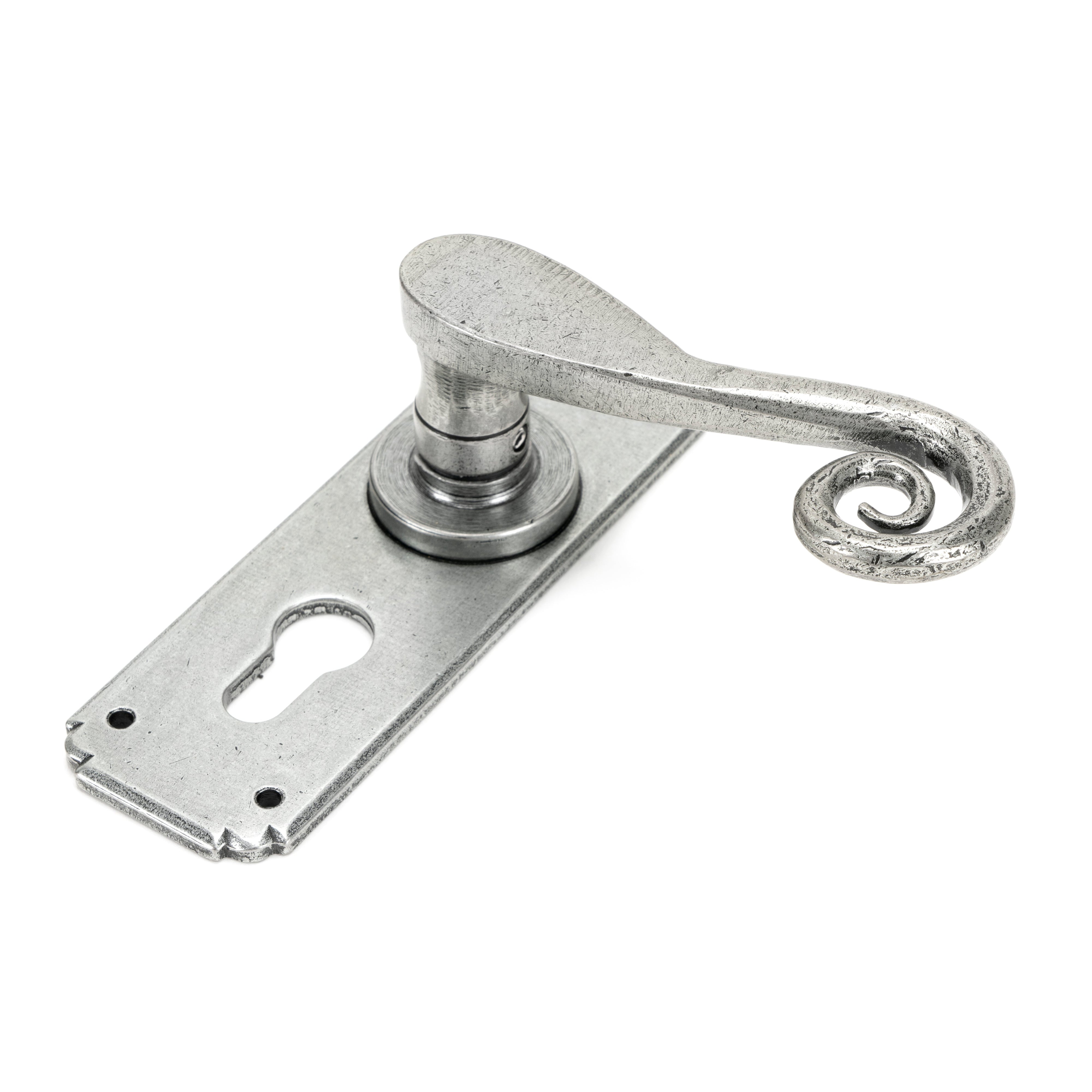 Pewter Monkeytail Lever Euro Lock Set | From The Anvil-Lever Euro-Yester Home