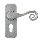 Pewter Monkeytail Lever Euro Lock Set | From The Anvil - Lever Euro - From The Anvil - Yester Home