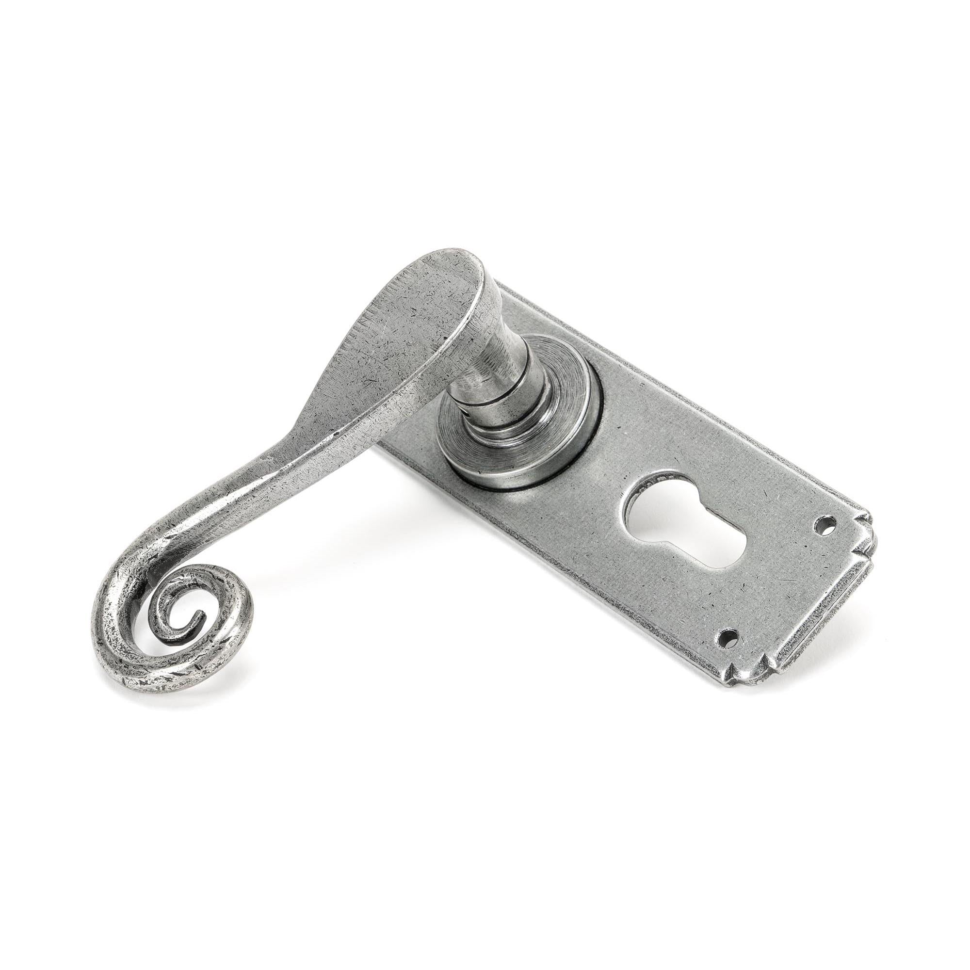 Pewter Monkeytail Lever Euro Lock Set | From The Anvil - Lever Euro - From The Anvil - Yester Home