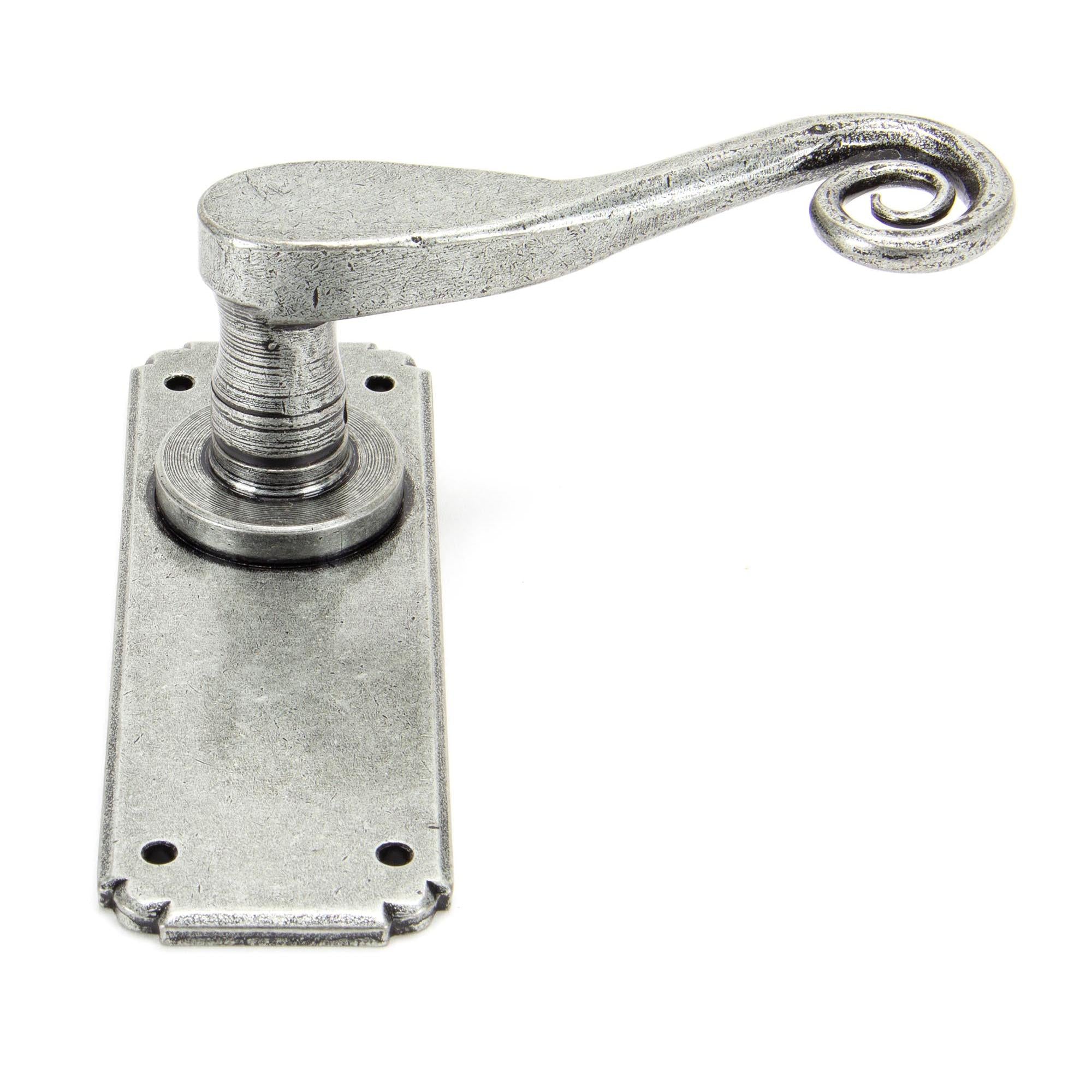 Pewter Monkeytail Lever Latch Set | From The Anvil - Lever Latch - From The Anvil - Yester Home