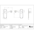 Pewter Monkeytail Lever Latch Set | From The Anvil-Lever Latch-Yester Home