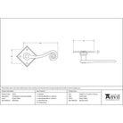 Pewter Monkeytail Lever on Rose Set (Diamond) | From The Anvil - Lever on Rose - From The Anvil - Yester Home