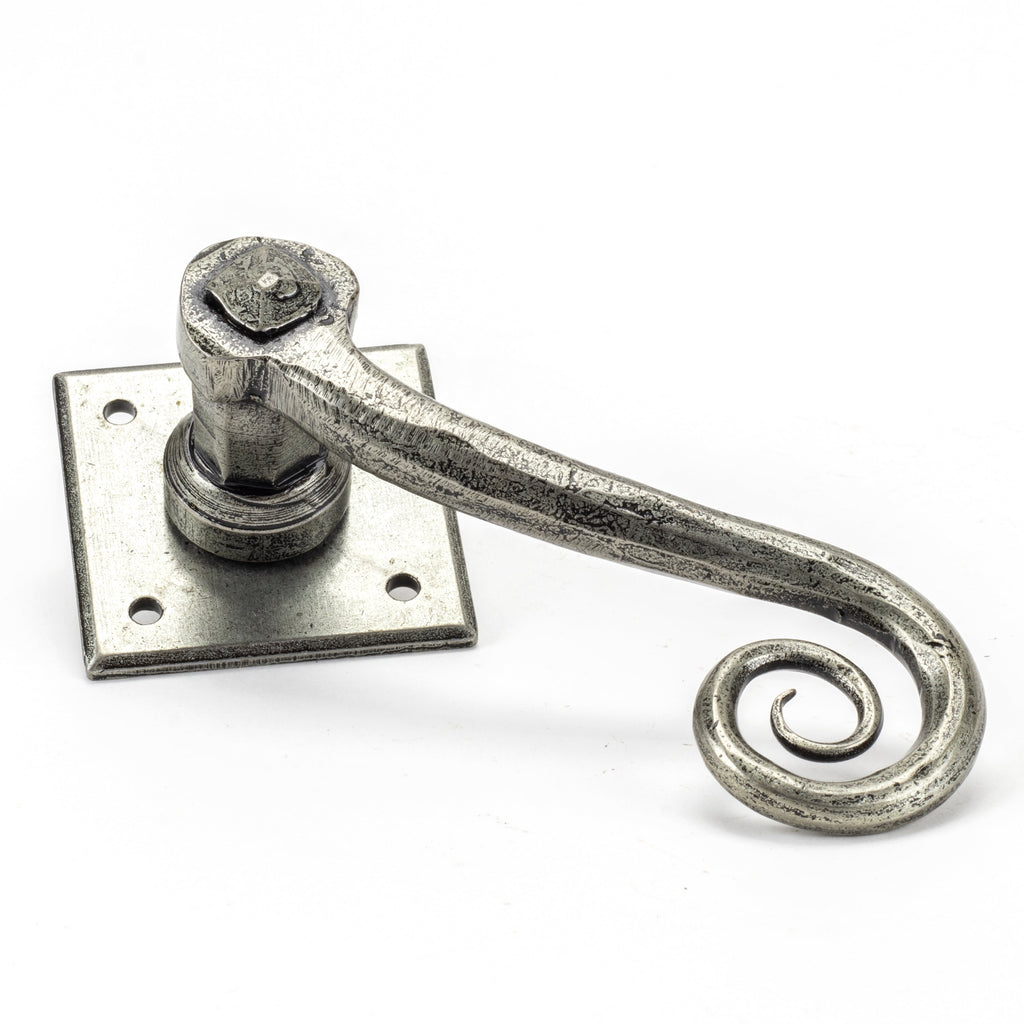 Pewter Monkeytail Lever on Rose Set (Diamond) | From The Anvil-Lever on Rose-Yester Home