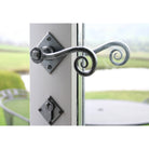 Pewter Monkeytail Lever on Rose Set (Diamond) | From The Anvil-Lever on Rose-Yester Home