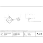 Pewter Monkeytail Lever on Rose Set (Diamond) | From The Anvil-Lever on Rose-Yester Home