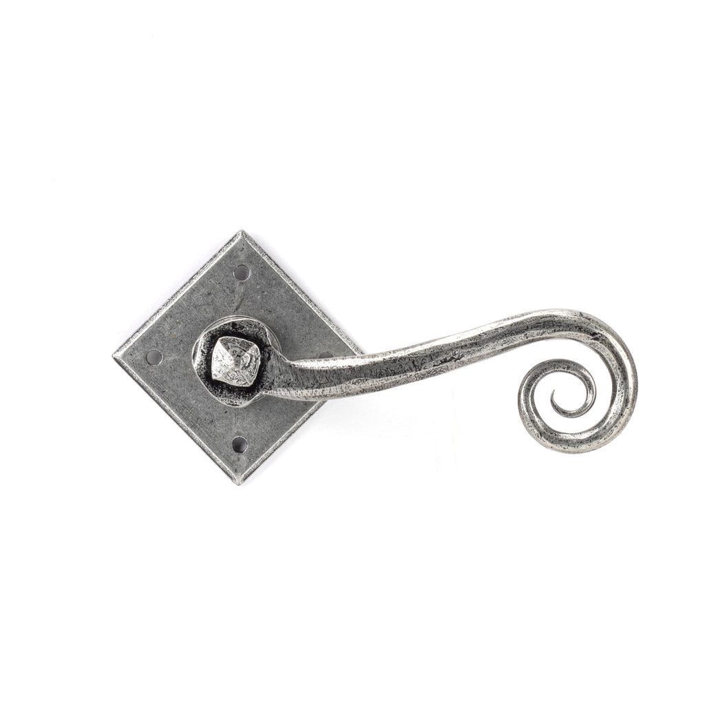 Pewter Monkeytail Lever on Rose Set (Diamond) | From The Anvil