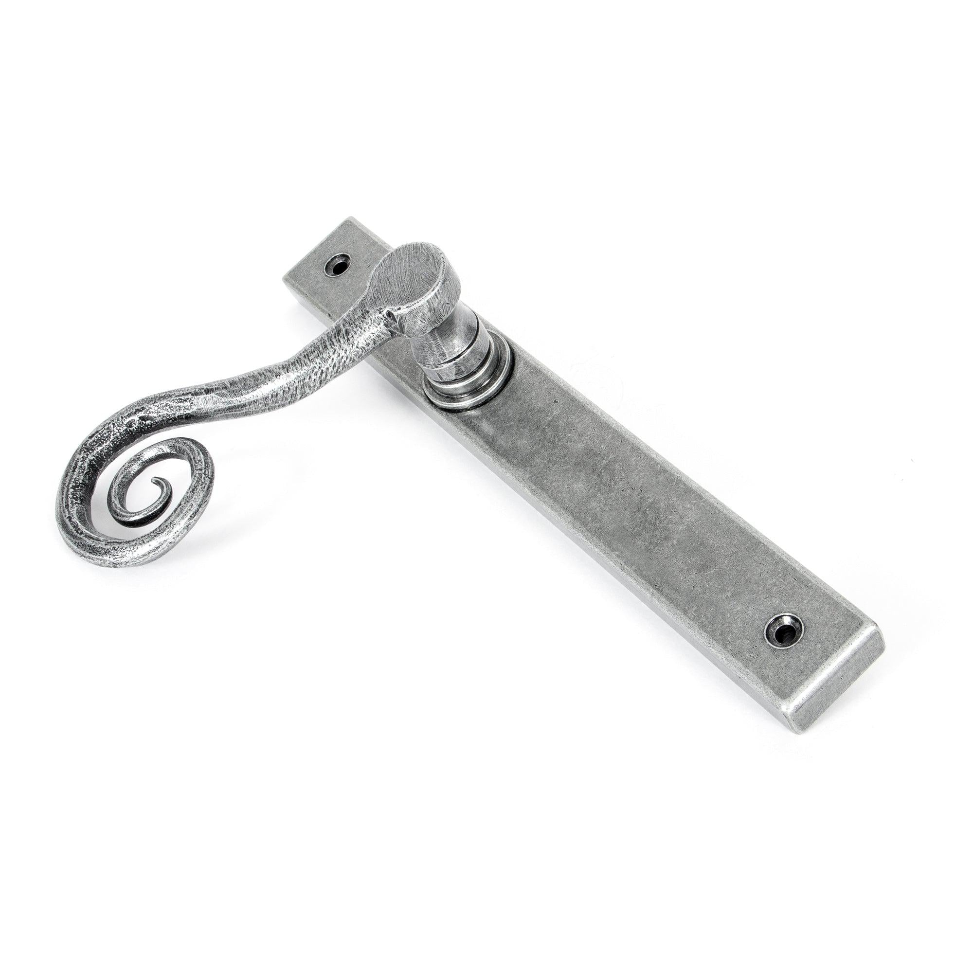 Pewter Monkeytail Slimline Lever Espag. Latch - RH | From The Anvil - Espagnolette - From The Anvil - Yester Home