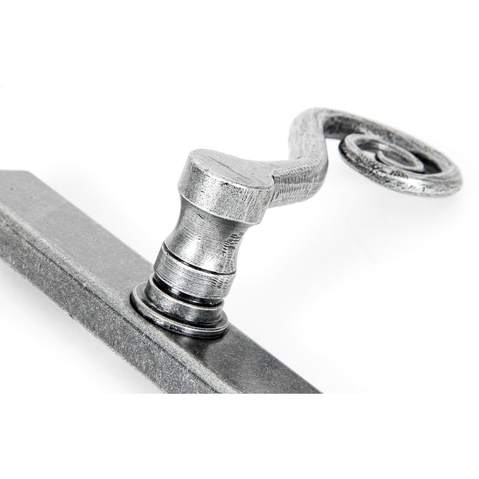 Pewter Monkeytail Slimline Lever Espag. Latch - RH | From The Anvil - Espagnolette - From The Anvil - Yester Home