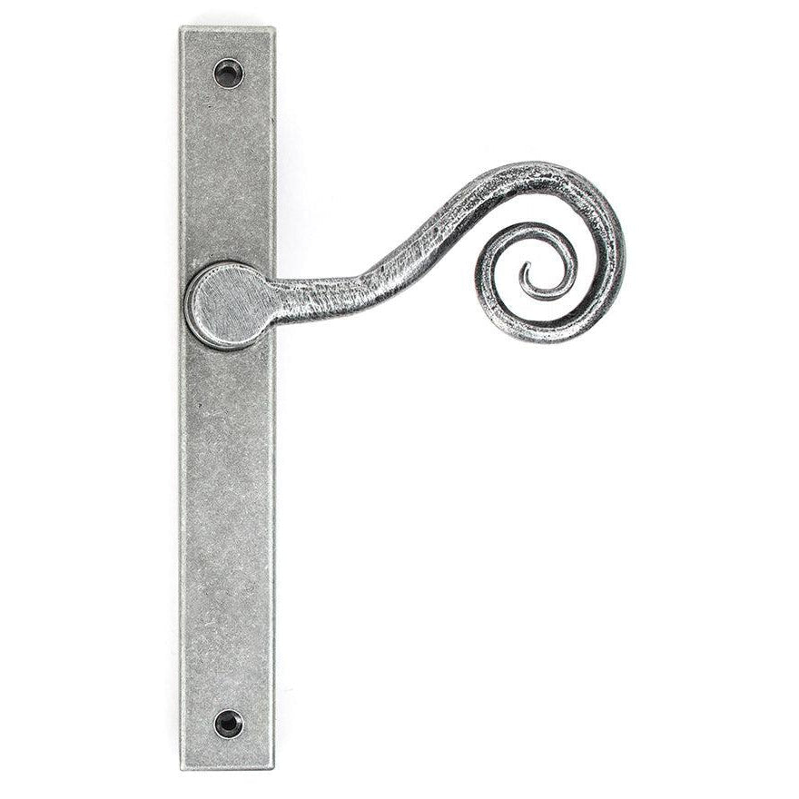 Pewter Monkeytail Slimline Lever Espag. Latch Set - LH | From The Anvil-Espagnolette-Yester Home