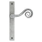 Pewter Monkeytail Slimline Lever Espag. Latch Set - LH | From The Anvil - Espagnolette - From The Anvil - Yester Home