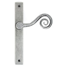 Pewter Monkeytail Slimline Lever Espag. Latch Set - LH | From The Anvil-Espagnolette-Yester Home