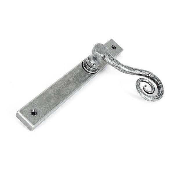 Pewter Monkeytail Slimline Lever Espag. Latch Set - LH | From The Anvil-Espagnolette-Yester Home